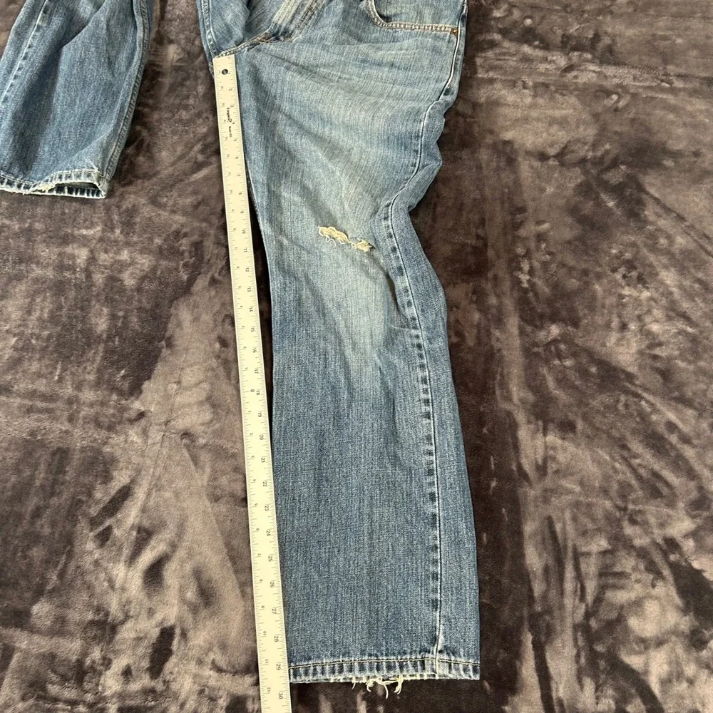 Levi's 514 Jeans Mens W34 L30 Blue Slim Straight Distressed Denim